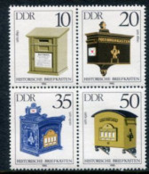 DDR 1985 Histpric Letterboxes In Block MNH / ** .  Michel 2924-27 - Ongebruikt
