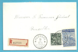 768+771 Op Brief Aangetekend Sterstempel (Relais) * HUPPAYE * - 1948 Exportación