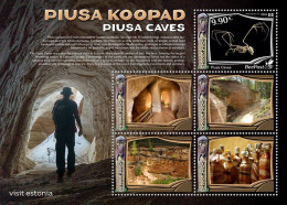 Estonia Estland Estonie 2024 Visit Estonia Piusa Caves Bats Geology BeePost Block MNH - Minerals