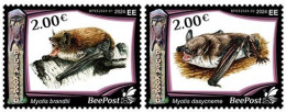 Estonia Estland Estonie 2024 Visit Estonia Piusa Caves Bats Geology BeePost Strip Of 2 Stamps MNH - Vleermuizen