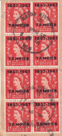 TANGIER 1957 QE II USED BLOCK OF 8. - Bureaux Au Maroc / Tanger (...-1958)