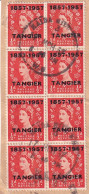 TANGIER 1957 QE II USED BLOCK OF 8. - Oficinas En  Marruecos / Tanger : (...-1958