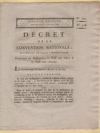 Decret De La Convention Nationale - 1793 - Concernant Les Messageries La Poste Aux Lettres Aux Chevaux - 1701-1800: Precursori XVIII