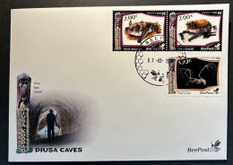 Estonia Estland Estonie 2024 Visit Estonia Piusa Caves Bats Geology BeePost FDC Set Of 3 Stamps - Murciélagos