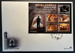 Estonia Estland Estonie 2024 Visit Estonia Piusa Caves Bats Geology BeePost FDC Block - Other & Unclassified