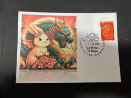 10-2-2024 (3 X 47) Chinese New Year Of The Dragon 2024 - 年中國龍年新年 - 1 Cover With $ 1.20 Page Corner Stamp - Chinese New Year