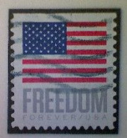 United States, Scott #5791, Used(o), 2023 Booklet, Freedom Flag, (63¢), Gray, Blue, And Red - Oblitérés