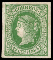 * 65. Isabel II. 12 Ctos. Márgenes De Lujo. Cat. 60 €. - Nuovi