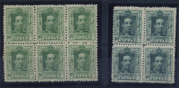 ** 314. Vaquer. 10 Cts. Bloque De 6 Y */** Bloque De 4. Color Verde Amarillo Y Verde Oscuro. Bien Centrado Y Centraje Ac - Unused Stamps