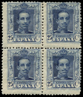 ** N.E. 23. Vaquer. 25 Cts. Bloque De 4. Centraje De La Emisión. Raro En Bloque. - Unused Stamps