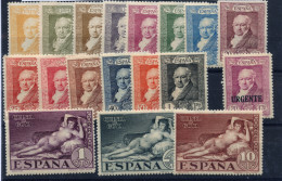 * 499/516. Goya. Bonita. Cat. 50 €. - Unused Stamps