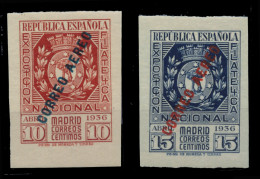 * 729/30. Expo Filatélica Aérea. Invisible Señal De Fijasellos. Lujo. Cat. 350 €. - Unused Stamps