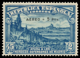* 759. Defensa De Madrid Aéreo. Certificado SORO. Muy Bonito. Cat. 300 €. - Unused Stamps