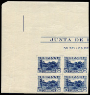 ** 809s. Junta De Defensa. 50 Cts. Sin Dentar. Esquina Superior De Pliego. Lujo. Cat. 160 €. - Unused Stamps