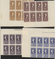 ** 1075, 1076, 1079 Y 1089. Centenario Corto. En Bloques De 8. Cat. 320 €. - Unused Stamps