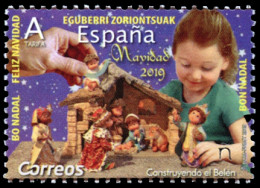 ** 5353a. Navidad 2019. Sello Dentado No Adhesivo. Servicio Filatélico Solo Sirvió Con Papel Adhesivo. Raro. - Neufs