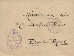 Carta Franquicia 5 Remitida Por Dr. Thebusem, De Medina De Sidonia A Puerto Real. Llegada Al Dorso. - Franchigia Postale