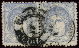 Ø 107F. Pareja Horizontal Con Fechador CARTAGENA/MURCIA. Certificado COMEX (2022). - Used Stamps