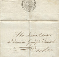 D.P. 5. 1832 (23 MAY). Carta Circulada Correo Interior De Barcelona. Remitida Por El Cónsul De Su Majestad Sarda. Extens - ...-1850 Prephilately