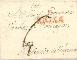 D.P. 8. 1803. Carta De Haro A Villafranca. Marca Nº 6R. - ...-1850 Prephilately