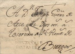 D.P. 9. 1789. Carta De Villacarriedo A Burgos. Marca En Color Negro 4N. Al Lado Espectacular Marca De Porteo "4" Dentro  - ...-1850 Prefilatelia