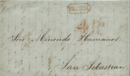 D.P. 11. 1846 (3 MAY). Carta De Puerto Cabello (Venezuela) A San Sebastián. Marca De Entrada De Irún Nº 26R. - ...-1850 Préphilatélie