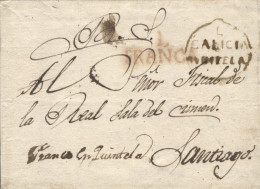 D.P. 16. 1830 (4 MAY). Carta De Castro Del Rey A Santiago. Manuscrito Franco En Quintela. Marcas Nº 1N De Quintela, Y "L - ...-1850 Prephilately