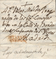 D.P. 18. 1823 (28 SEP). Carta De Hontanaya (Cuenca) A Madrid. Marca Nº 1R, Manuscrito "Pago En Ontanaya 10 Q" Y Aspas De - ...-1850 Prephilately