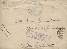 Rarísima Carta Circulada Desde Targuist (Marruecos) A San Sebastián, El 11/8/38. Marcas De Censura. El Franqueo Está Arr - Republicans Censor Marks