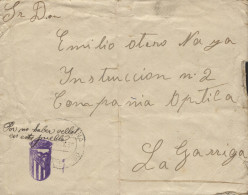Carta De Tiana A La Garriga. Marca Del Ayuntamiento Y Manuscrito "No Hay Sellos". Año 1938 - Republicans Censor Marks