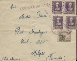 Carta De Solsona A Alger, El Año 1939. Mat. Auxiliar Y Censura. - Marques De Censures Républicaines