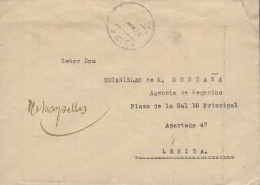 Carta Circulada De Coll De Nargó A Lleida. Manuscrito "no Hay Sellos". - Republicans Censor Marks