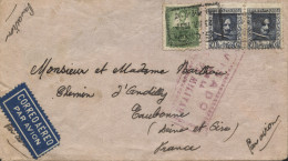 Carta Circulada A Francia, El 23/7/37. Matasellos De Las Brigadas. Muy Rara. - Republicans Censor Marks