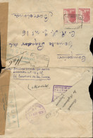 Carta Certificada Circulada Desde El Frente De Madrid A Barcelona, El 15/8/38. Diversas Marcas Propias De Las Brigadas I - Marques De Censures Républicaines