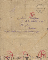 Carta Circulada Desde El Frente A Barcelona, El 22/5/42. Feldpost Nº 24945. Contiene Texto. Marcas Y Banda De Censura. R - Marques De Censures Républicaines