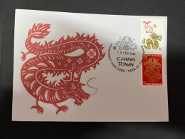 10-2-2024 (3 X 47) Chinese New Year Of The Dragon 2024 - 年中國龍年新年 - 1 Cover With $ 1.20 Gold Dragon Tag Stamp - Chinese New Year