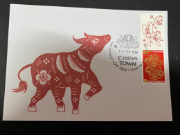 10-2-2024 (3 X 47) Chinese New Year Of The Dragon 2024 - 年中國龍年新年 - 1 Cover With $ 1.20 Year Of Ox/Buffalo Tag Stamp - Chinese New Year