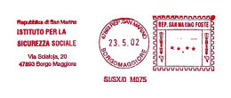 SAN MARINO - 2002 ISTITUTO SICUREZZA SOCIALE - Ema Affrancatura Meccanica Rossa Red Meter Su Busta Non Viaggiata - 1886 - Lettres & Documents