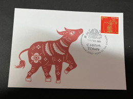 10-2-2024 (3 X 47) Chinese New Year Of The Dragon 2024 - 年中國龍年新年 - 1 Cover With $ 1.20 New Year Ox/Buffalo Stamp - Chinese New Year