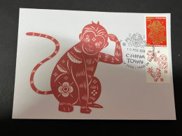 10-2-2024 (3 X 47) Chinese New Year Of The Dragon 2024 - 年中國龍年新年 - 1 Cover With $ 1.20 Year Of Monkey Tag Stamp - Chinese New Year