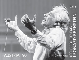 Austria 2018 - 100. Geb. Leonard Bernstein Black Print Mnh** - Proofs & Reprints