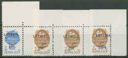 Lettland 1992 Freimarken Sowjetunion Mit Aufdruck 335/39 Ecken Postfrisch - Lettonie