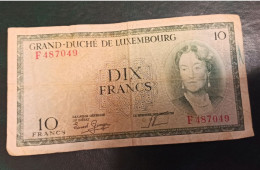 LUXEMBOURG - BILLET De 10 Francs De 1954 - Usagé - Duchesse Charlotte - Luxemburgo