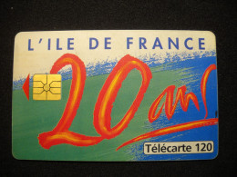 7689 Télécarte Collection 20 ANS CONSEIL REGIONAL  ILE DE FRANCE 120U   ( 2.scans)  Carte Téléphonique - Cultural