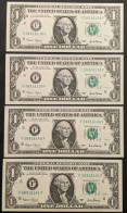 USA 1 Dollar X4 2001 UNC F NEUF N° De Série Qui Se Suivent - Billets De La Federal Reserve (1928-...)