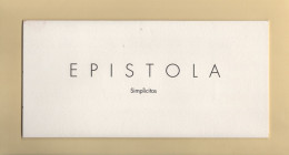 Simplicitas - Epistola - Pese Lettre à Main - Werbung