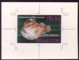 Tonga Niuafo'ou 1989 Cromalin Proof Showing Angler Fish From Deep Sea Fish Set - 4 Exist, Last One - Tonga (1970-...)