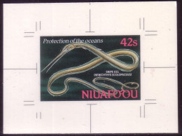 Tonga Niuafo'ou 1989 Cromalin Proof Showing Snipe Eel From Deep Sea Fish Set - 4 Exist, Last One - Tonga (1970-...)