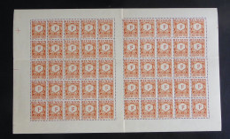 REUNION - 1947 - Taxe TT N°YT. 29 - 1f Orange - Feuille Complète - Neuf Luxe ** / MNH - Impuestos