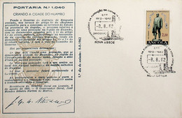 1962 Angola FDC Cinquentenário Da Fundação Da Cidade De Nova Lisboa - Angola